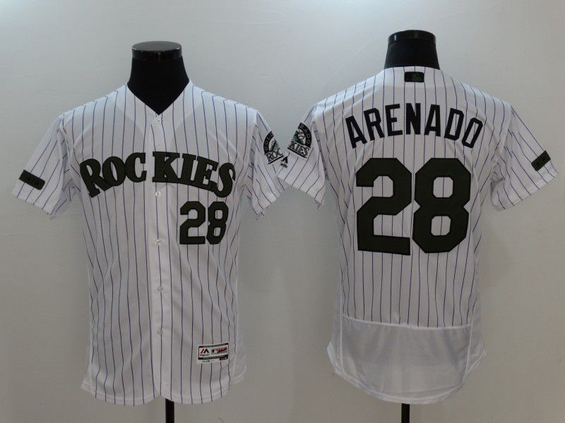 2017 Men MLB Colorado Rockies #28 Arenado White Elite Commemorative Edition Jerseys->colorado rockies->MLB Jersey